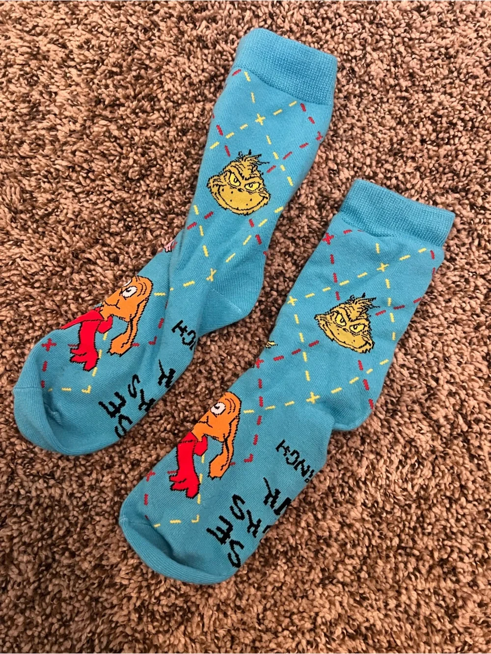 Blue Grinch & Cindy Lou Who Novelty Socks - Men